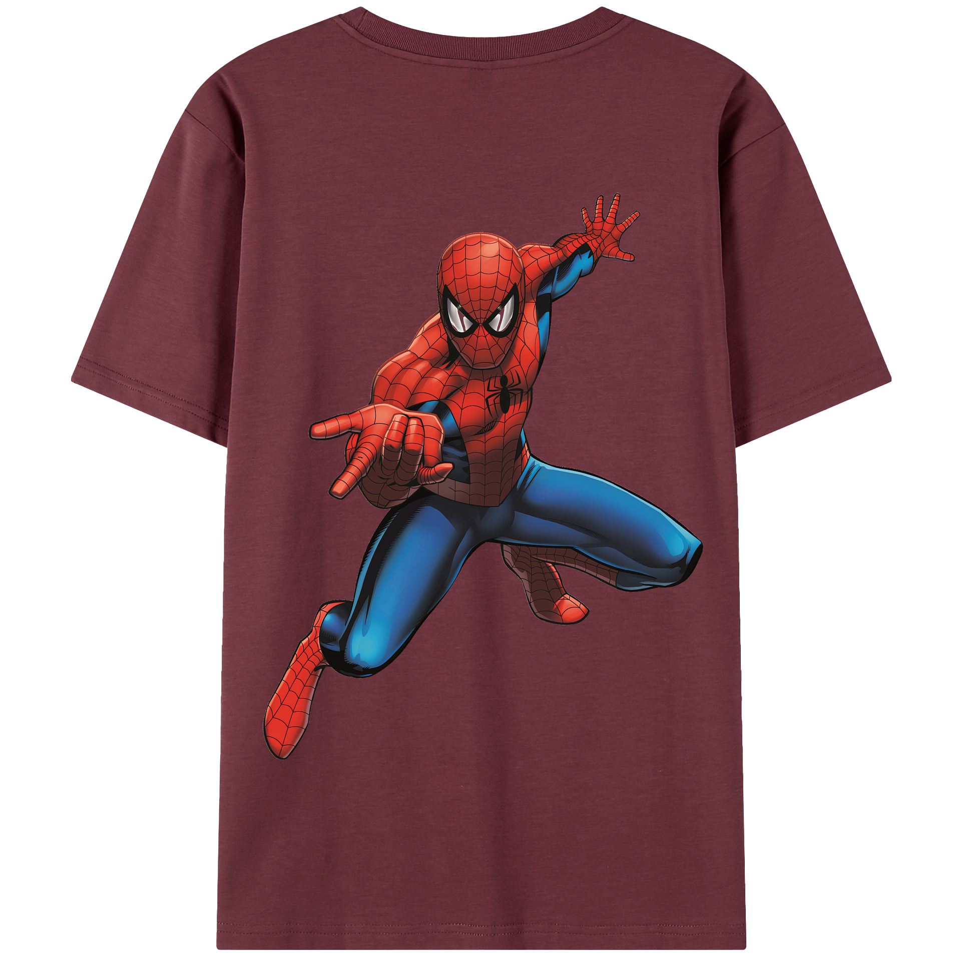 （画像用） Spider Man スパイダーマン 綿100％半袖Tシャツ（背面プリント）